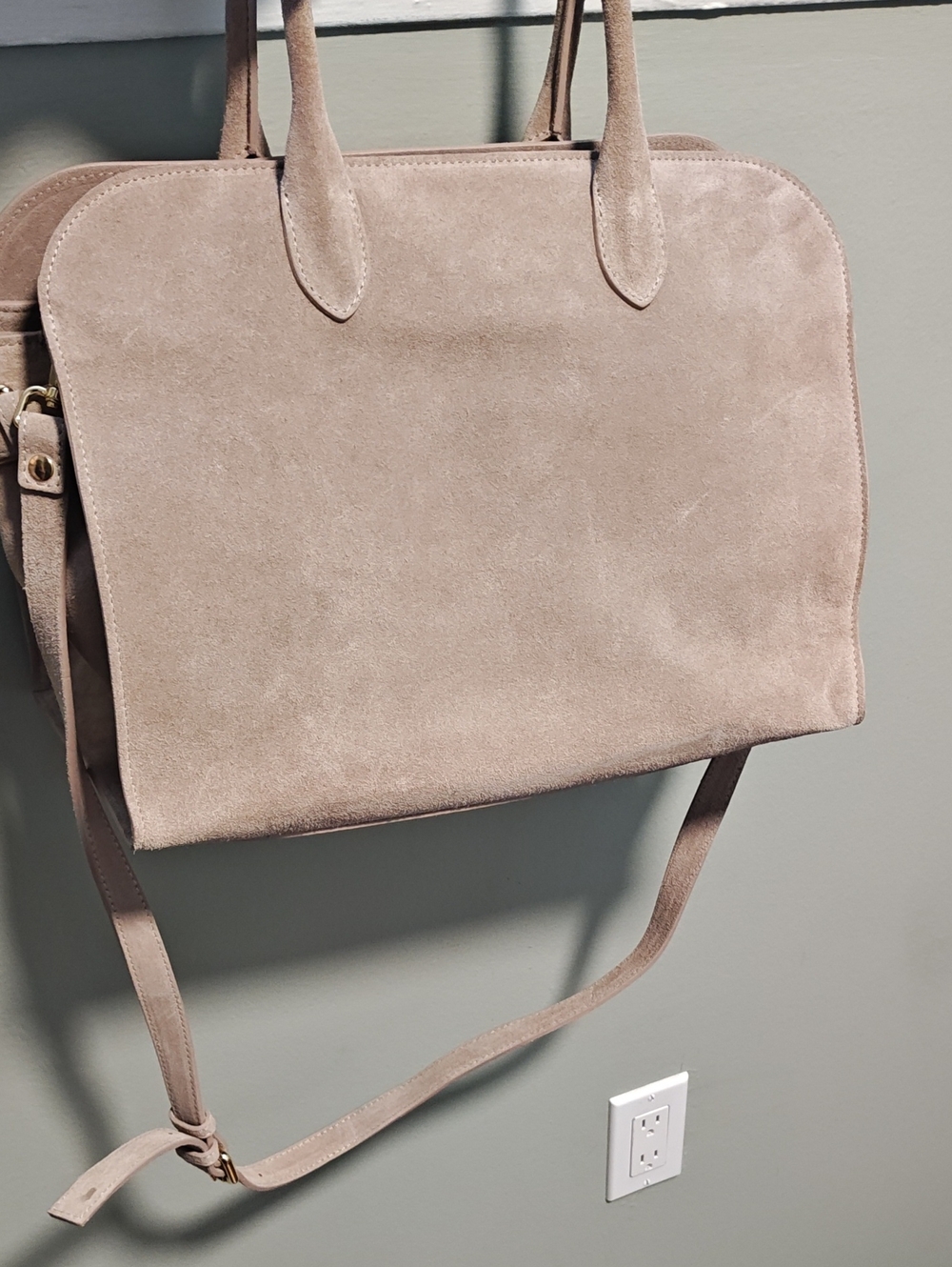 Suede Tote Bag in Taupe - Versatile Women's Shoulder Bag
